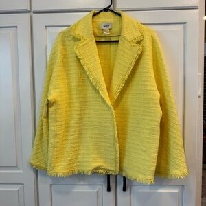 Neiman Marcus Exclusive- Yellow Blazer‎ with Textured Ribbed Pattern-XL